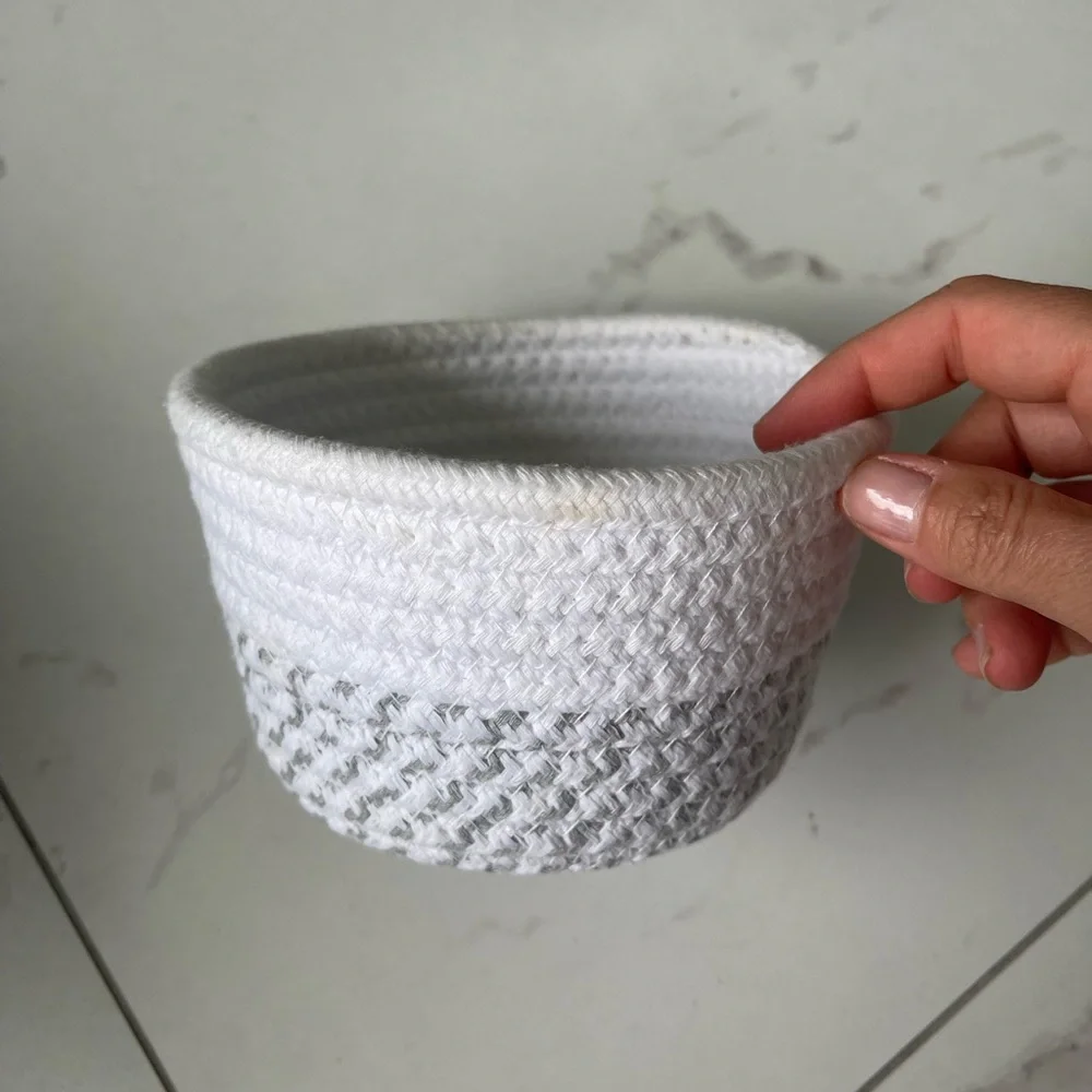 White and Gray Woven Basket